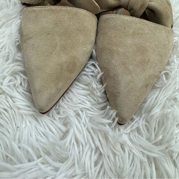 Ulla Johnson Lilo Babouche Noir Suede Knotted Pointed Toe Flats - Picture 3 of 11